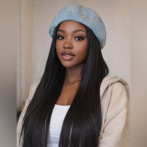 Denim Beret wig hat
